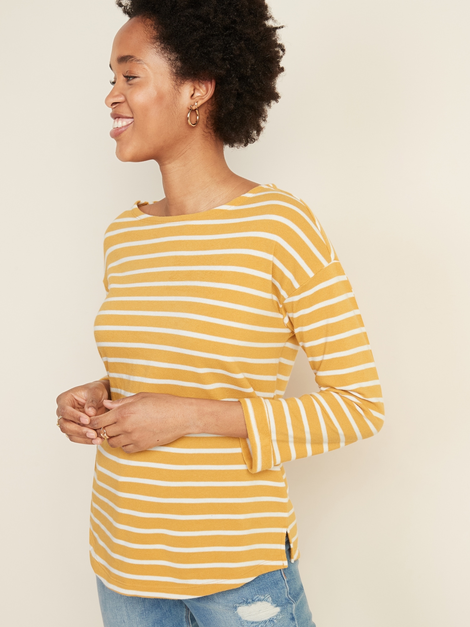 Relaxed French Terry Top for Women