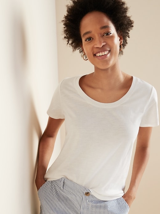 Old Navy EveryWear Slub-Knit Scoop-Neck Tee for Women. 1