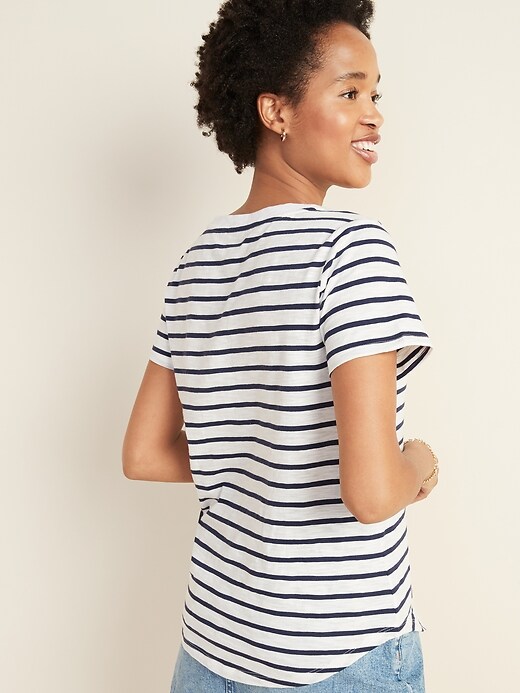 View large product image 2 of 3. EveryWear Striped Slub-Knit Tee for Women