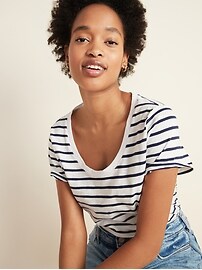 View large product image 3 of 3. EveryWear Striped Slub-Knit Tee for Women