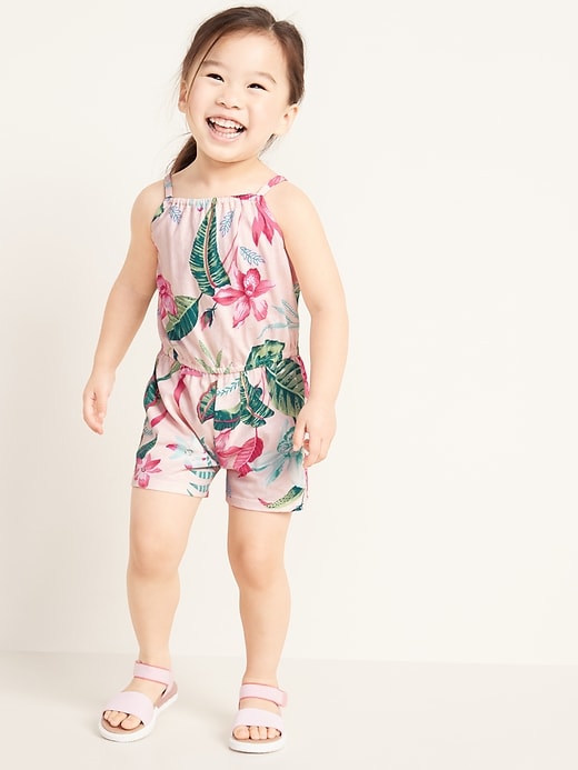 View large product image 1 of 3. Sleeveless Printed Romper for Toddler Girls
