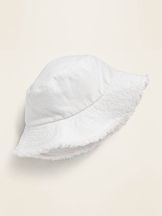View large product image 1 of 1. Fringed Canvas Bucket Hat for Girls