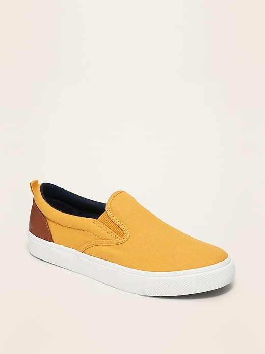 View large product image 1 of 3. Gender-Neutral Canvas Slip-On Sneakers For Kids