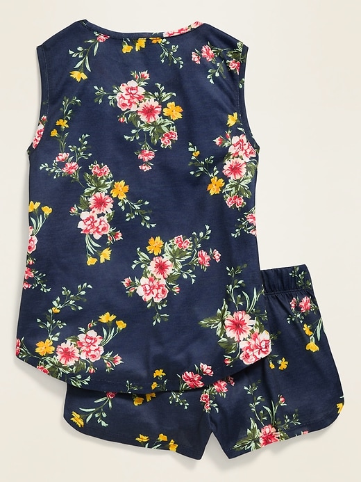 View large product image 2 of 2. Printed Pajama Tank Top & Shorts Set for Girls