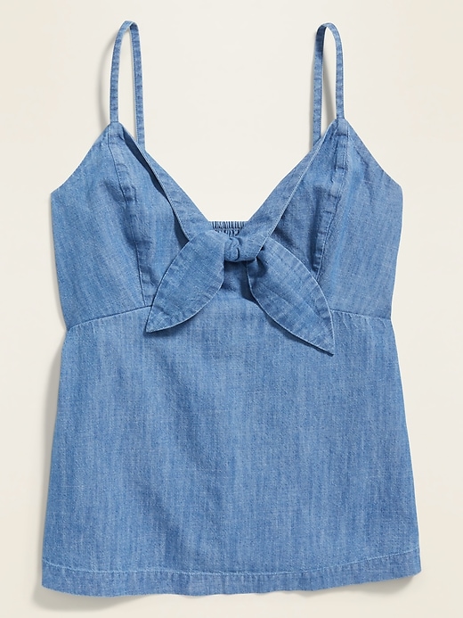 View large product image 1 of 1. Chambray Tie-Front Cami for Women