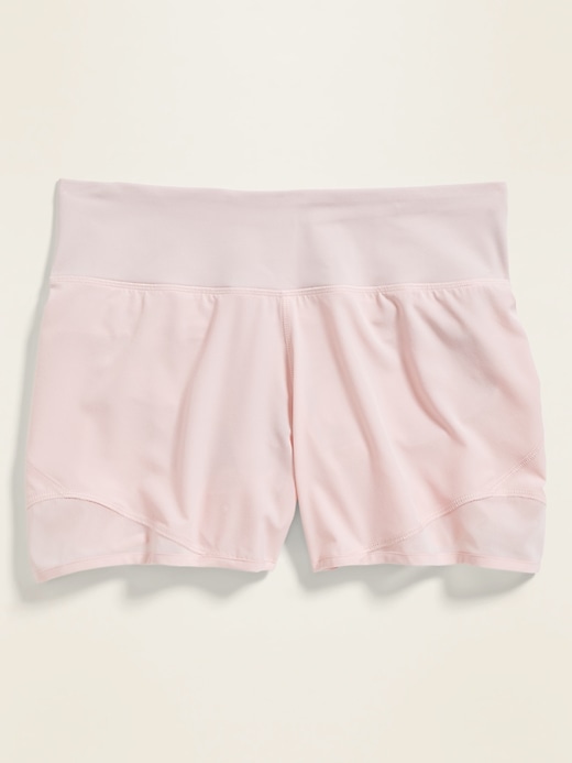 View large product image 1 of 1. Mid-Rise Jersey-Waist Run Shorts for Women -- 4-inch inseam