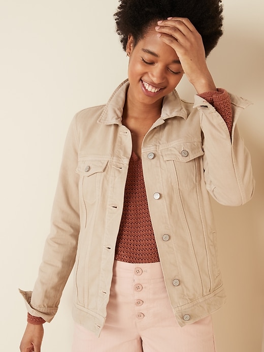 Image number 1 showing, Tan Jean Jacket for Women