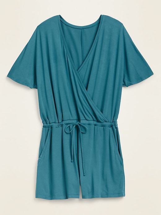 View large product image 1 of 1. Tie-Waist Swim Cover-Up Romper