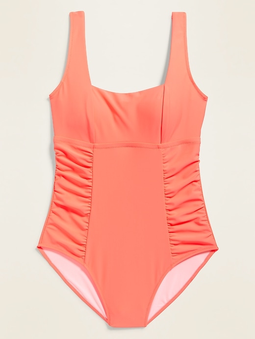 View large product image 1 of 1. Square-Neck One-Piece Swimsuit