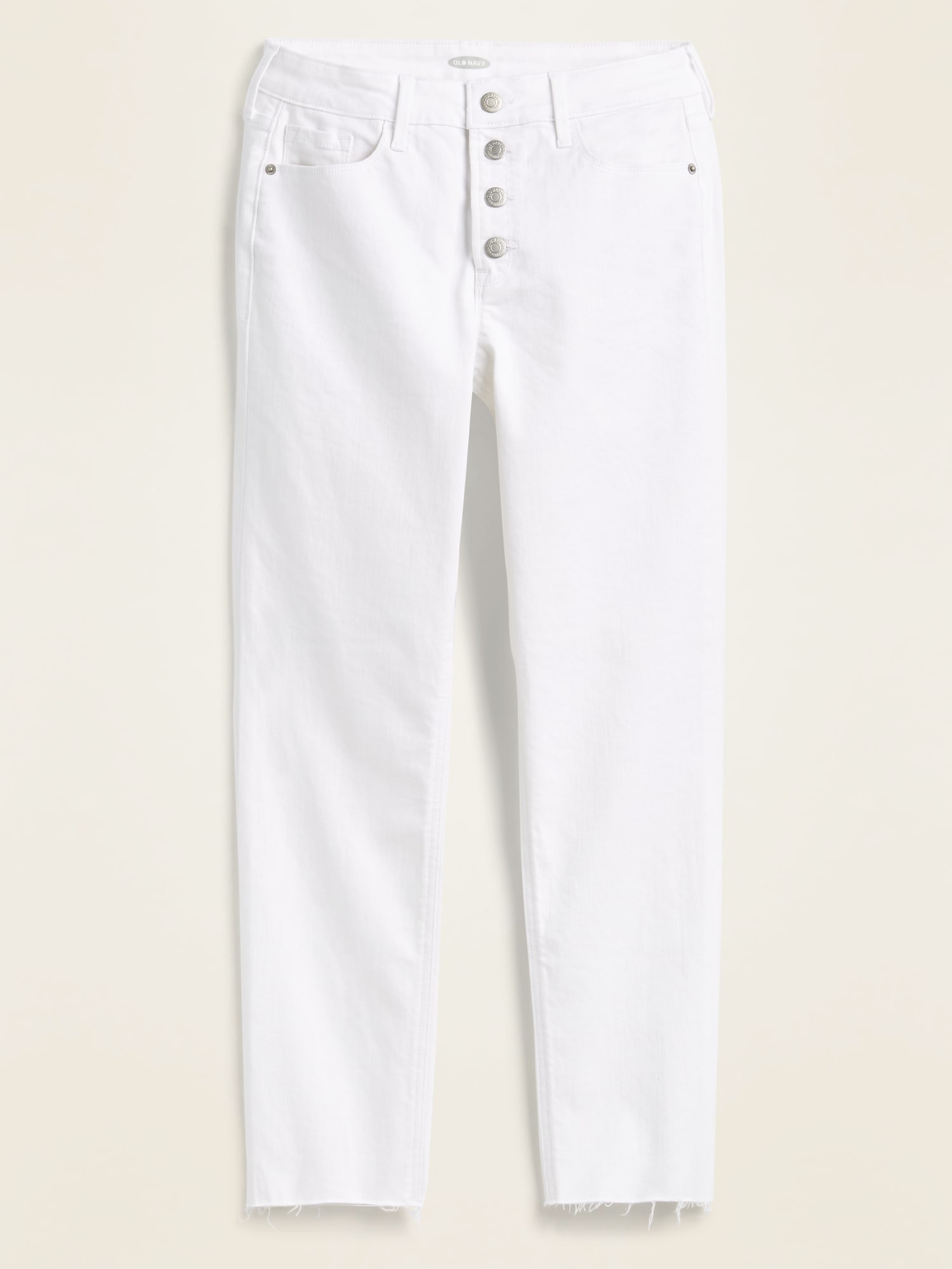 white button fly jeans