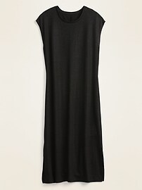 linen midi shift dress