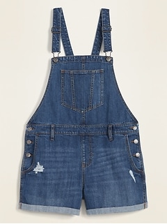 blue jean overall shorts