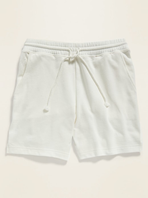 View large product image 1 of 1. High-Waisted Garment-Dyed French Terry Shorts -- 5-inch inseam