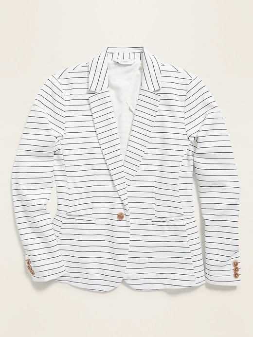View large product image 1 of 1. Pinstriped Ponte-Knit Blazer for Women