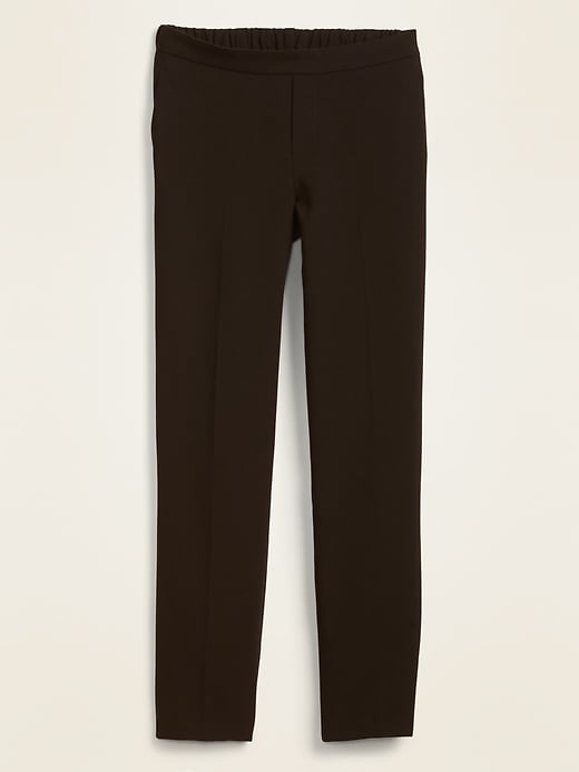 View large product image 1 of 1. Mid-Rise Pull-On Double-Weave Straight-Leg Pants for Women
