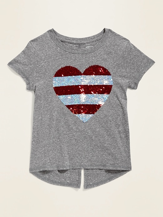 View large product image 1 of 3. Graphic Split-Back Tee for Girls