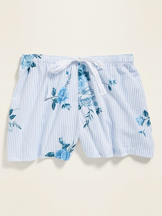 View large product image 1 of 1. Printed Poplin Pajama Shorts