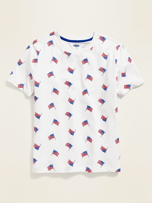 View large product image 1 of 2. Softest American Flag-Print Tee For Boys