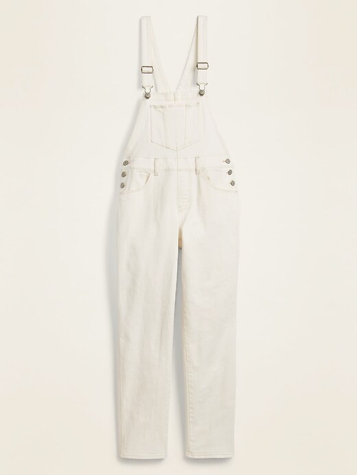 View large product image 1 of 1. Relaxed Off-White Jean Overalls for Women