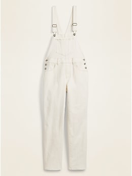 white overall jeans