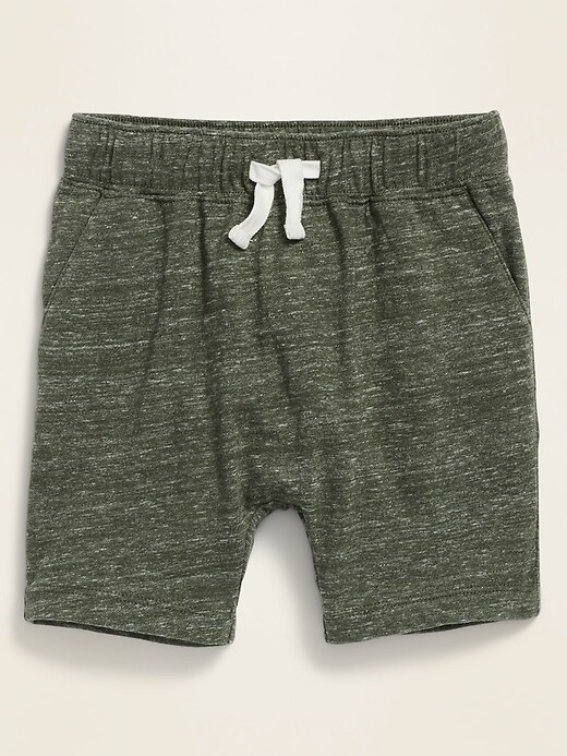 View large product image 1 of 1. Functional Drawstring U-Shaped Slub-Knit Shorts for Toddler Boys