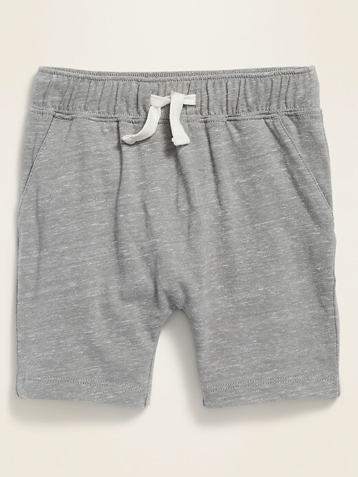 View large product image 1 of 1. Functional Drawstring U-Shaped Slub-Knit Shorts for Toddler Boys