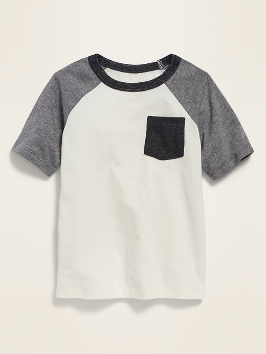 View large product image 1 of 1. Slub-Knit Crew-Neck Pocket Tee for Toddler Boys