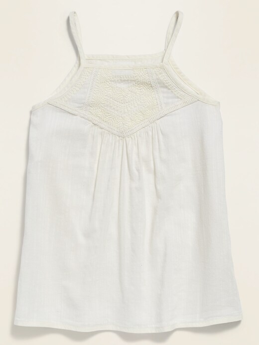 View large product image 1 of 1. Embroidered-Yoke Sleeveless Top for Girls
