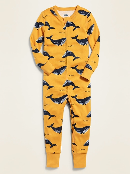 View large product image 1 of 1. Whale-Print Pajama One-Piece for Toddler & Baby