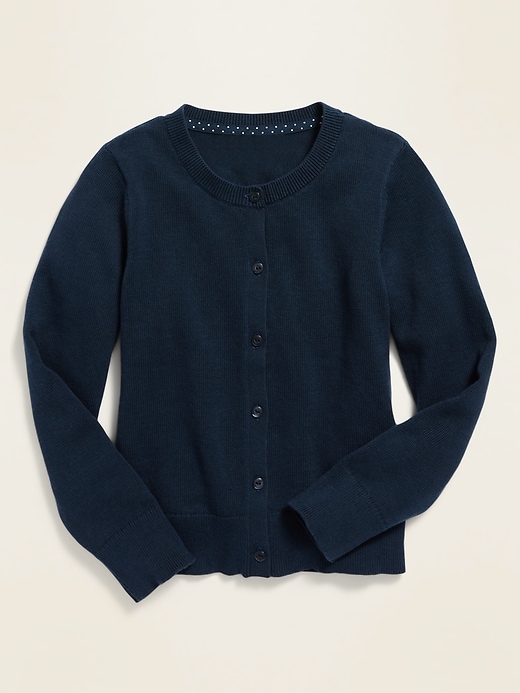 View large product image 1 of 1. School Uniform Button-Front Cardigan for Girls