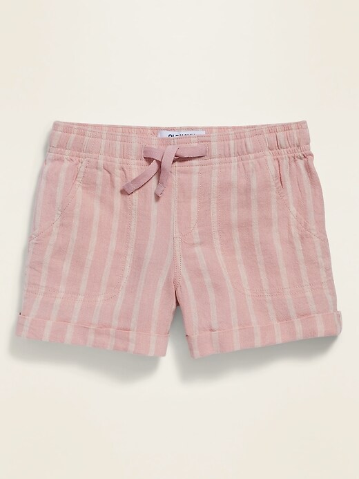View large product image 1 of 1. Functional Drawstring Linen-Blend Shorts for Girls