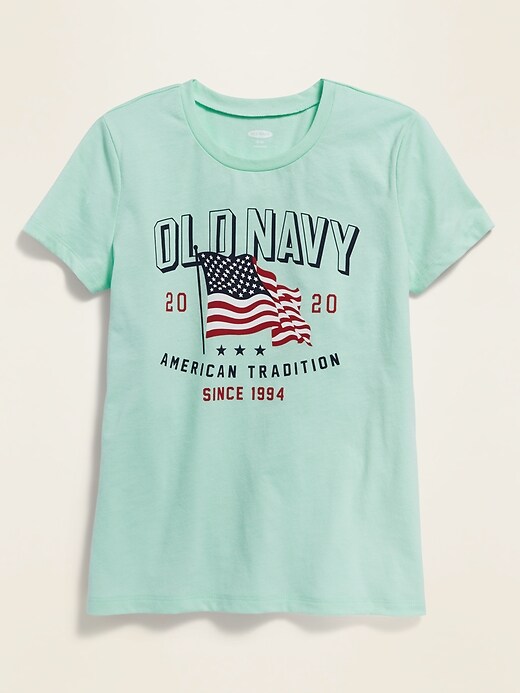 View large product image 1 of 1. 2020 U.S. Flag Graphic Tee for Girls
