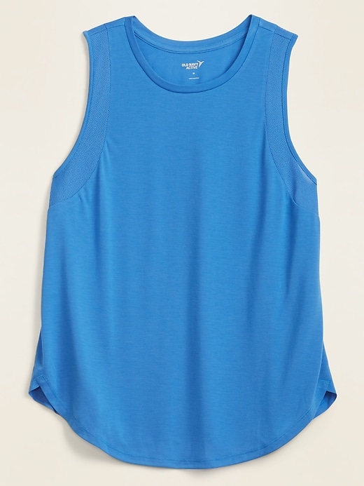 View large product image 1 of 1. UltraLite Mesh-Trim Plus-Size Tank Top