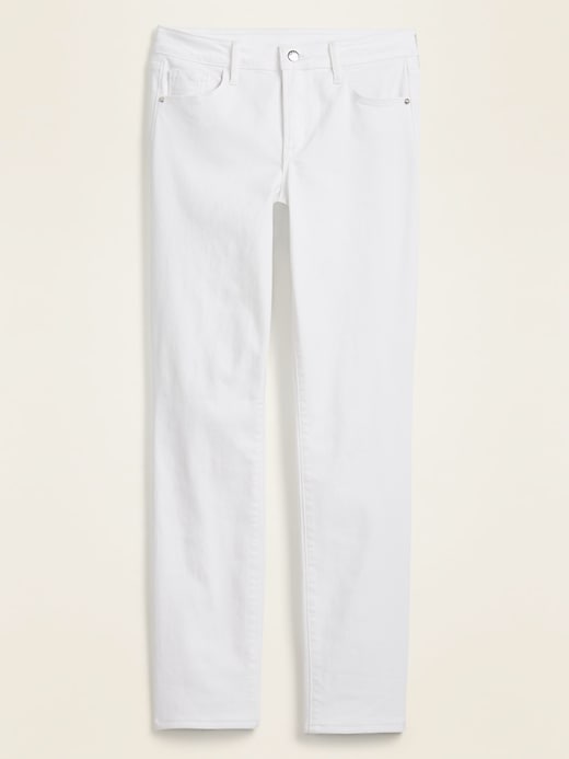 View large product image 1 of 1. High-Waisted Power Slim Straight White Jeans for Women