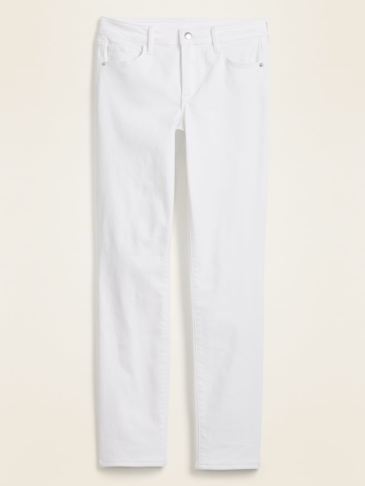 High-Waisted Power Slim Straight White Jeans for Women | Old Navy