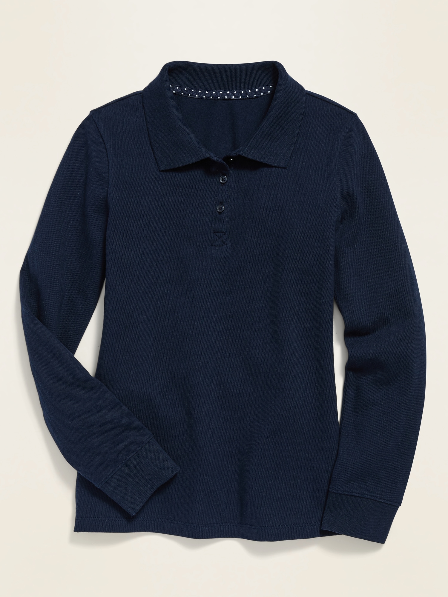 Old Navy - School Uniform Long-Sleeve Polo Shirt for Girls blue