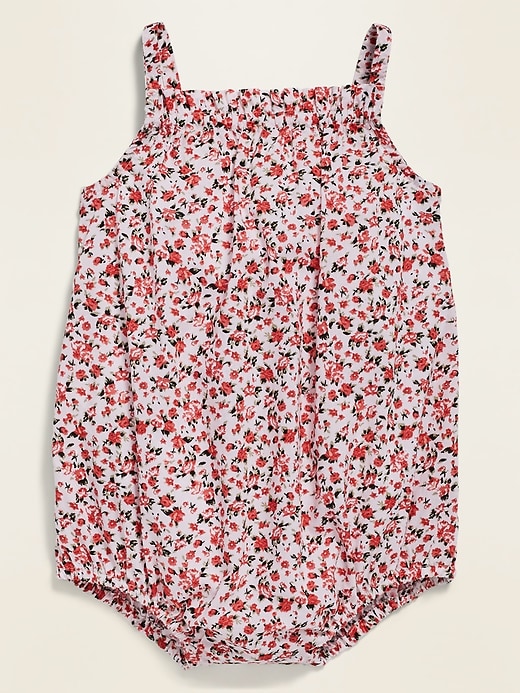 View large product image 1 of 1. Sleeveless Floral Romper for Baby