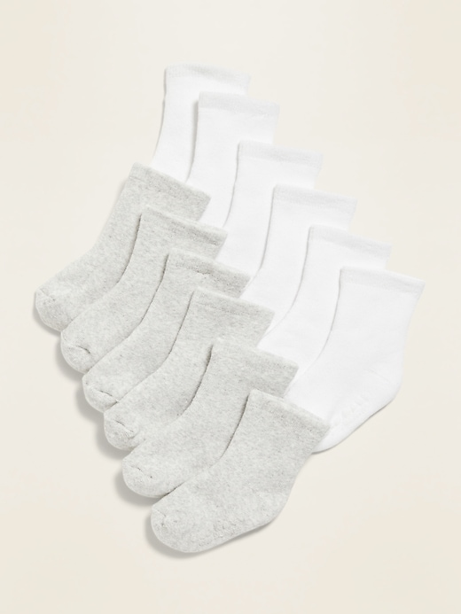 View large product image 1 of 1. Unisex Crew Socks 6-Pack for Baby