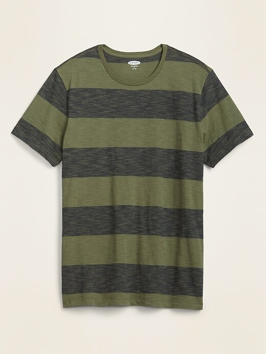 View large product image 1 of 1. Soft-Washed Slub-Knit Striped Tee
