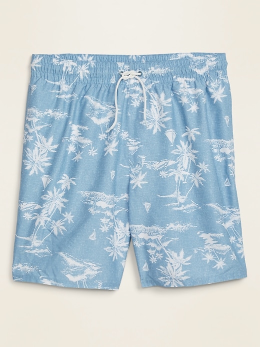View large product image 1 of 1. Printed Swim Trunks -- 8-inch inseam