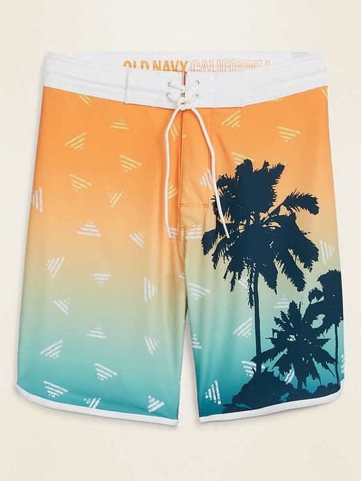 View large product image 1 of 1. Printed Built-In Flex Dolphin-Hem Board Shorts -- 10-inch inseam