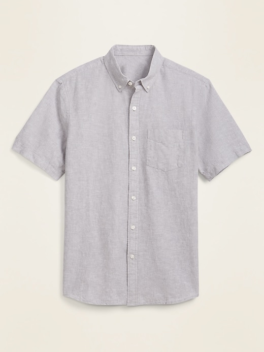 Relaxed-Fit Linen-Blend Short-Sleeve Shirt | Old Navy