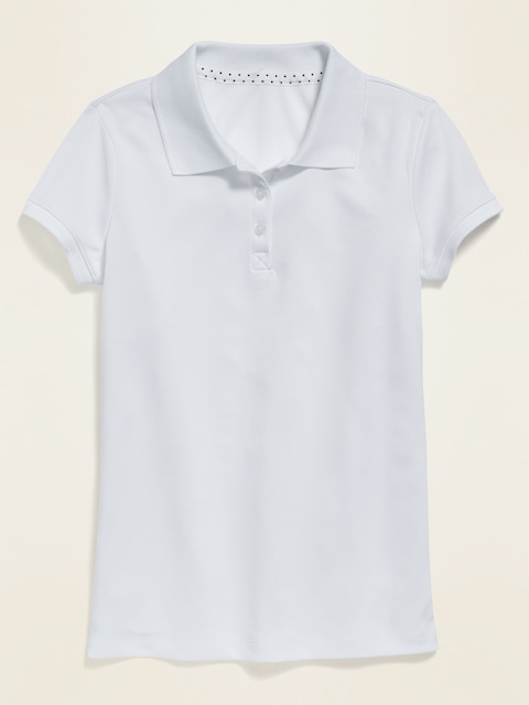 School Uniform Moisture-Wicking Polo Shirt for Girls