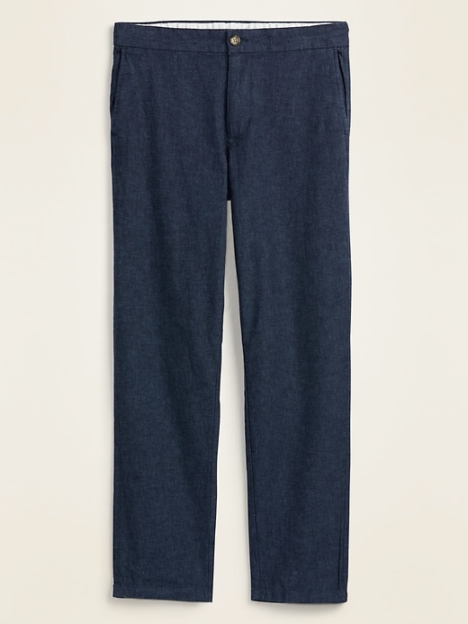 View large product image 1 of 1. Slim Built-In Flex Linen-Blend Interior Drawstring Pants
