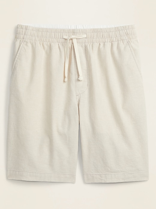 View large product image 1 of 1. Linen-Blend Jogger Shorts -- 9-inch inseam