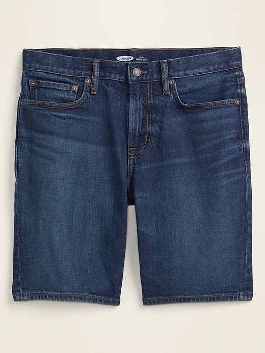 View large product image 1 of 1. Slim Built-In Flex Jean Shorts -- 9-inch inseam