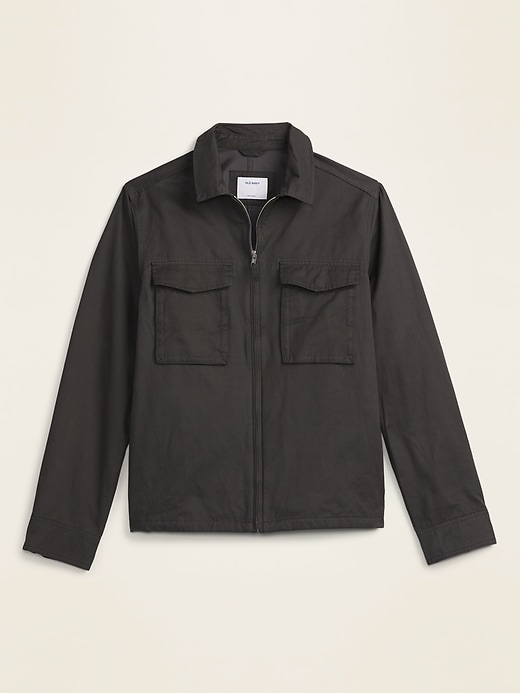 View large product image 1 of 1. Twill Utility Zip Jacket