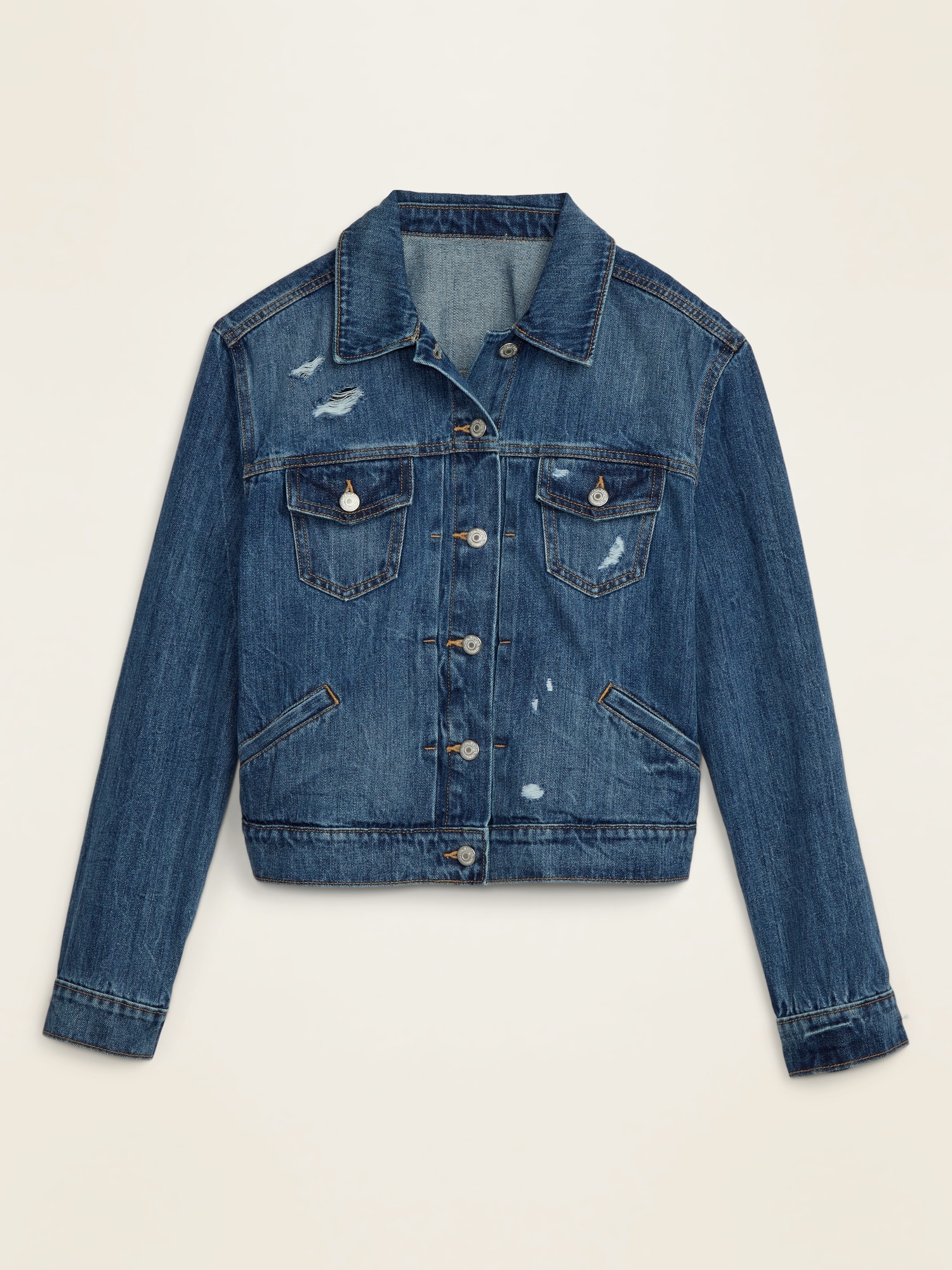 Distressed Plus-Size Cropped Jean Jacket | Old Navy
