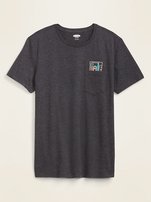 View large product image 1 of 1. Soft-Washed Embroidered-Graphic Tee
