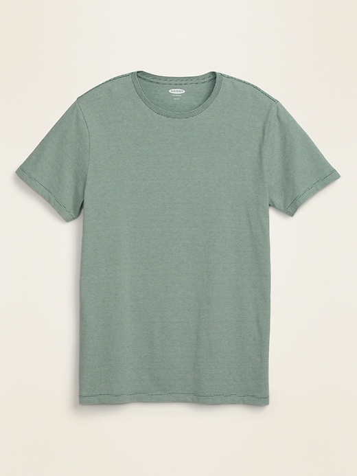 View large product image 1 of 1. Soft-Washed Micro-Stripe Crew-Neck Tee